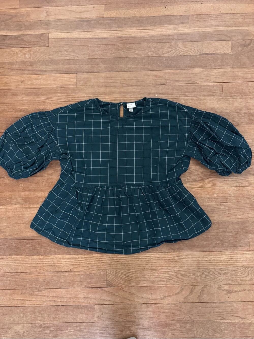 A New Day Women's Plaid Peplum Top - Size S
b9